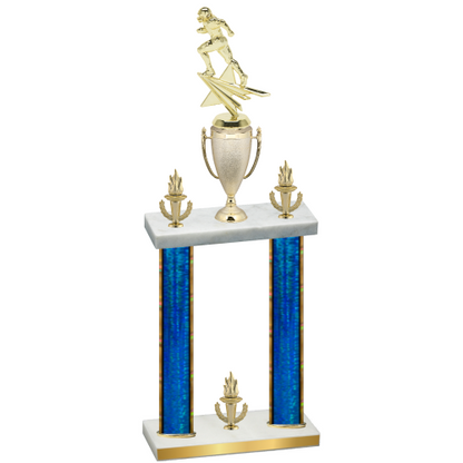 Double Blue Glacier Victory Football Trophy