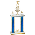 Double Blue Glacier Second Place Soccer Trophy