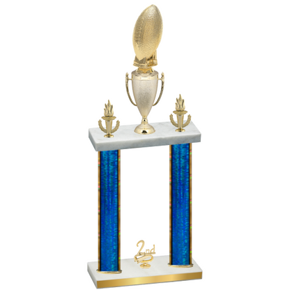 Double Blue Glacier Second Place Football Trophy