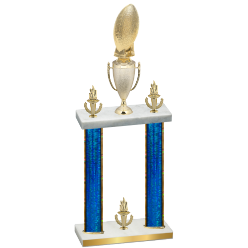 Double Blue Glacier Victory Football Trophy
