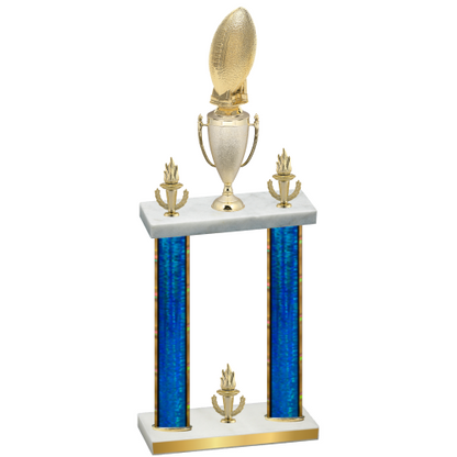 Double Blue Glacier Victory Football Trophy
