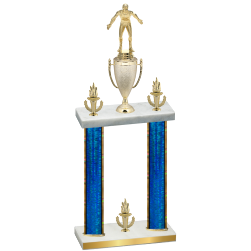 Double Blue Glacier Victory Wrestling Trophy
