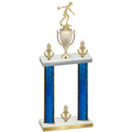 Double Blue Glacier Victory Bowling Trophy