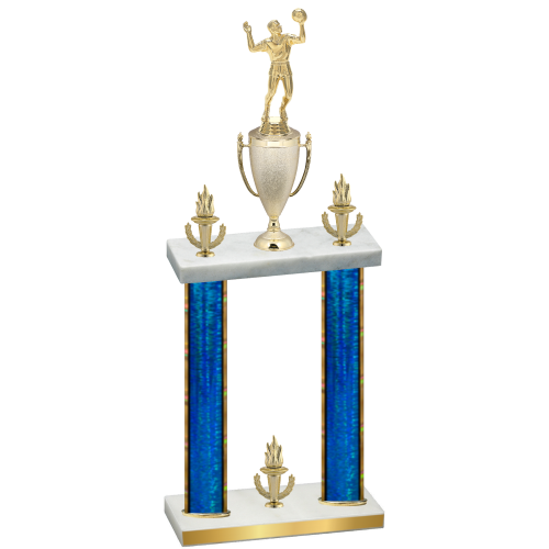 Double Blue Glacier Victory Volleyball Trophy