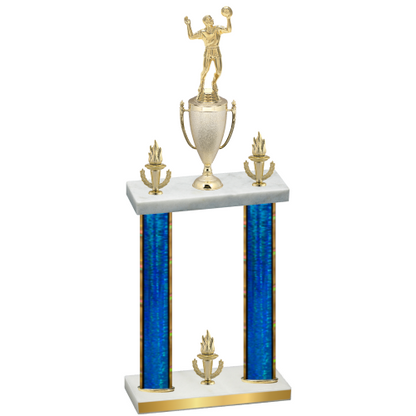 Double Blue Glacier Victory Volleyball Trophy