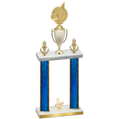 Double Blue Glacier Third Place Volleyball Trophy