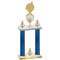 Double Blue Glacier Victory Volleyball Trophy