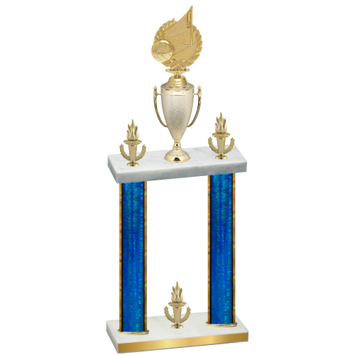 Double Blue Glacier Victory Volleyball Trophy