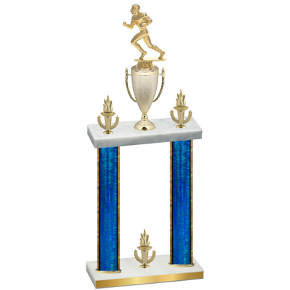 Double Blue Glacier Victory Football Trophy
