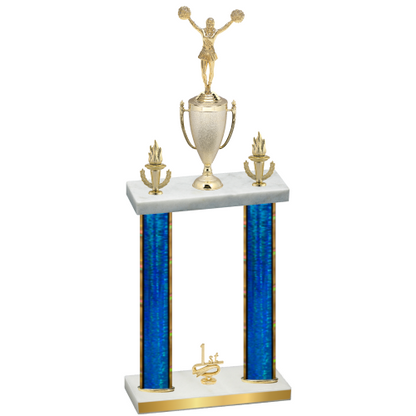 Double Blue Glacier First Place Cheerleading Trophy