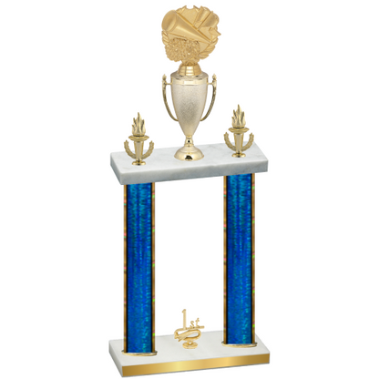 Double Blue Glacier First Place Cheerleading Trophy