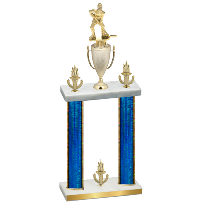 Double Blue Glacier Victory Hockey Trophy