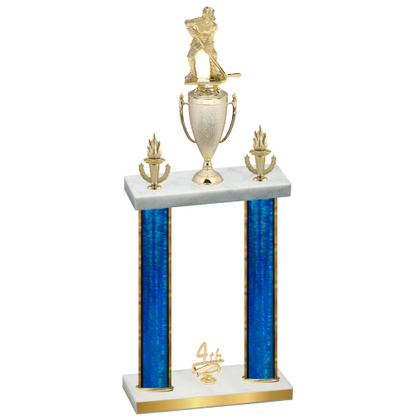 Double Blue Glacier Fourth Place Hockey Trophy