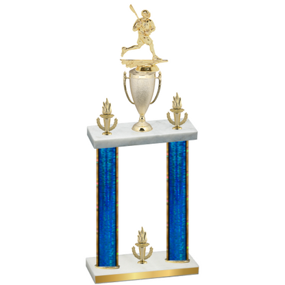 Double Blue Glacier Victory Lacrosse Trophy
