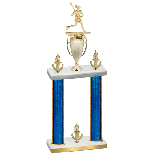 Double Blue Glacier Victory Lacrosse Trophy