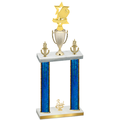 Double Blue Glacier Third Place Pickleball Trophy