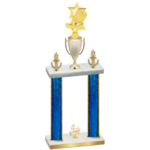 Double Blue Glacier Fourth Place Pickleball Trophy