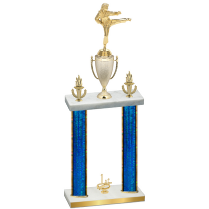 Double Blue Glacier First Place Karate Trophy
