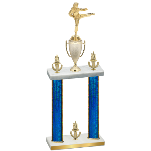 Double Blue Glacier Victory Karate Trophy