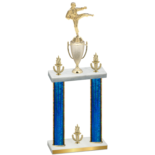 Double Blue Glacier Victory Karate Trophy