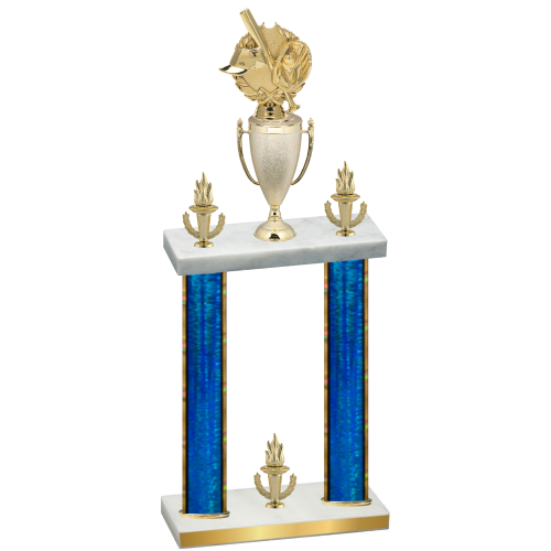Double Blue Glacier Victory Baseball Trophy