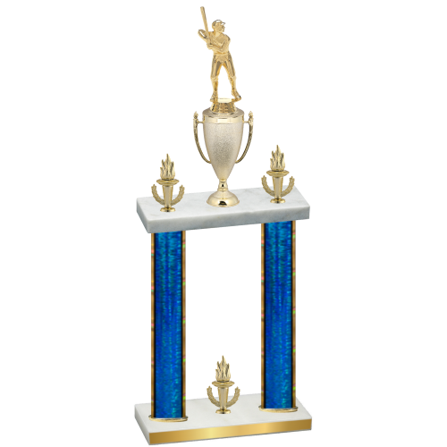 Double Blue Glacier Victory Baseball Trophy