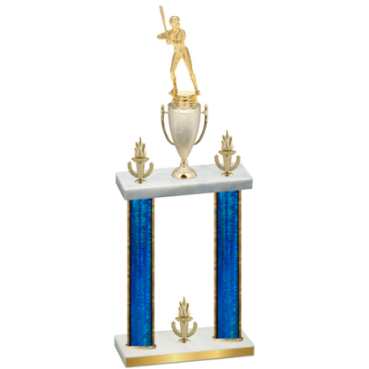 Double Blue Glacier Victory Softball Trophy