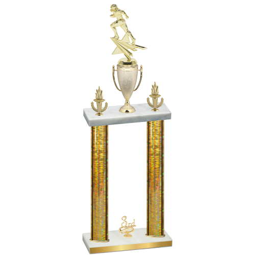 Double Gold Glacier Third Place Football Trophy