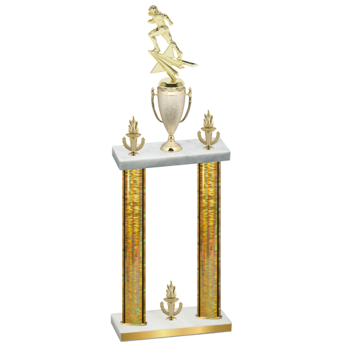 Double Gold Glacier Victory Football Trophy