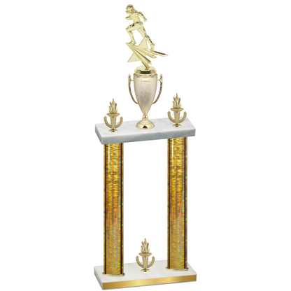 Double Gold Glacier Victory Football Trophy