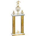 Double Gold Glacier Third Place Soccer Trophy