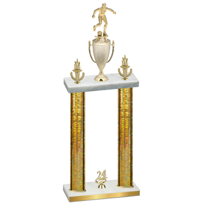Double Gold Glacier Year Soccer Trophy