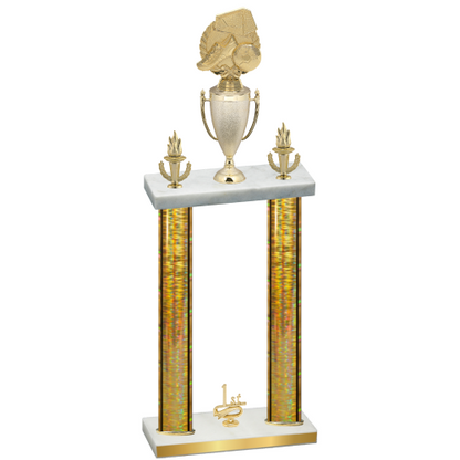 Double Gold Glacier First Place Soccer Trophy
