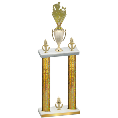 Double Gold Glacier Victory Rugby Trophy
