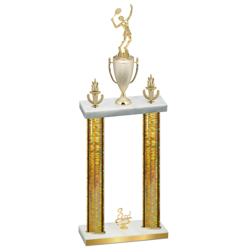 Double Gold Glacier Third Place Tennis Trophy