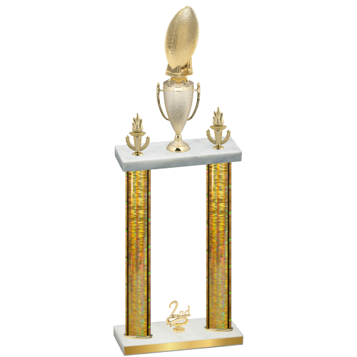 Double Gold Glacier Second Place Football Trophy