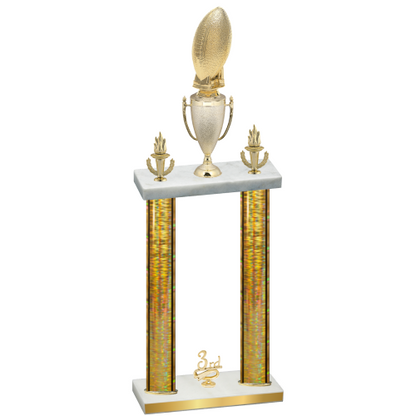 Double Gold Glacier Third Place Football Trophy