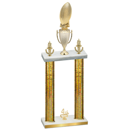Double Gold Glacier Fourth Place Football Trophy