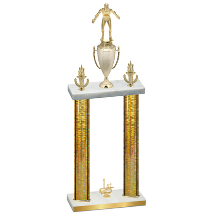 Double Gold Glacier First Place Wrestling Trophy