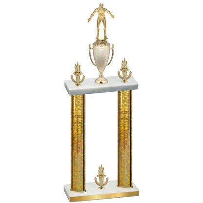 Double Gold Glacier Victory Wrestling Trophy