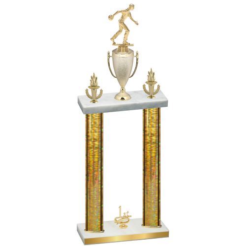 Double Gold Glacier First Place Bowling Trophy