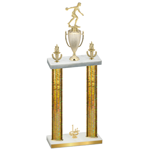 Double Gold Glacier First Place Bowling Trophy
