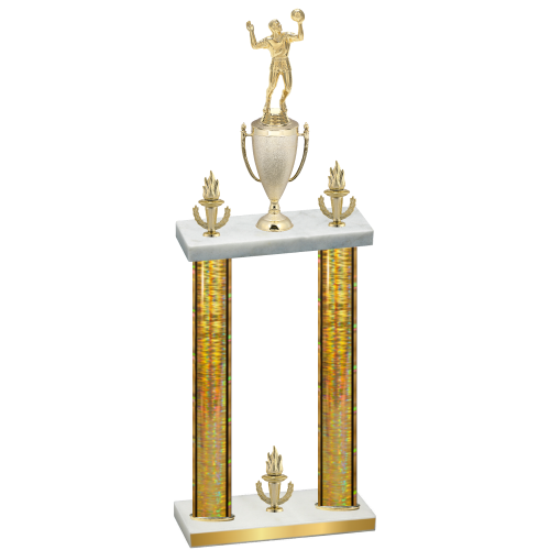 Double Gold Glacier Victory Volleyball Trophy