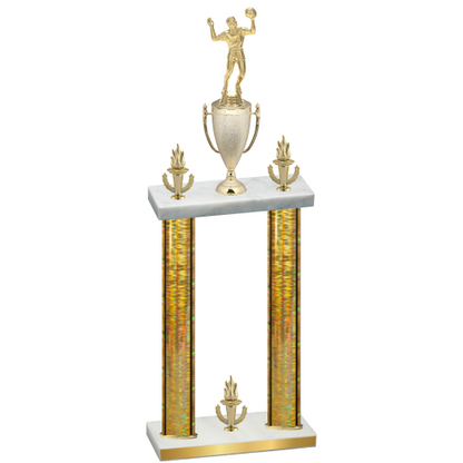 Double Gold Glacier Victory Volleyball Trophy