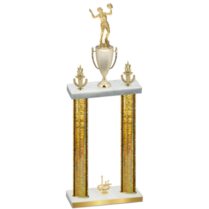 Double Gold Glacier First Place Volleyball Trophy