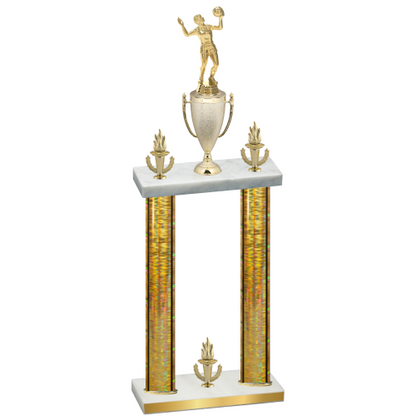Double Gold Glacier Victory Volleyball Trophy