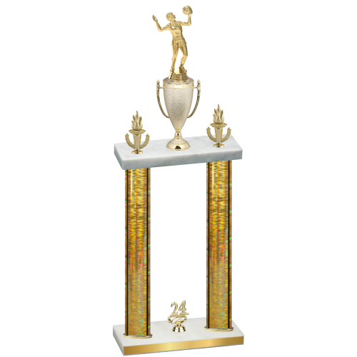 Double Gold Glacier Year Volleyball Trophy