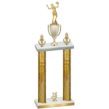 Double Gold Glacier Year Volleyball Trophy