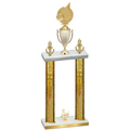 Double Gold Glacier Third Place Volleyball Trophy