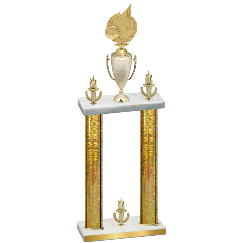 Double Gold Glacier Victory Volleyball Trophy